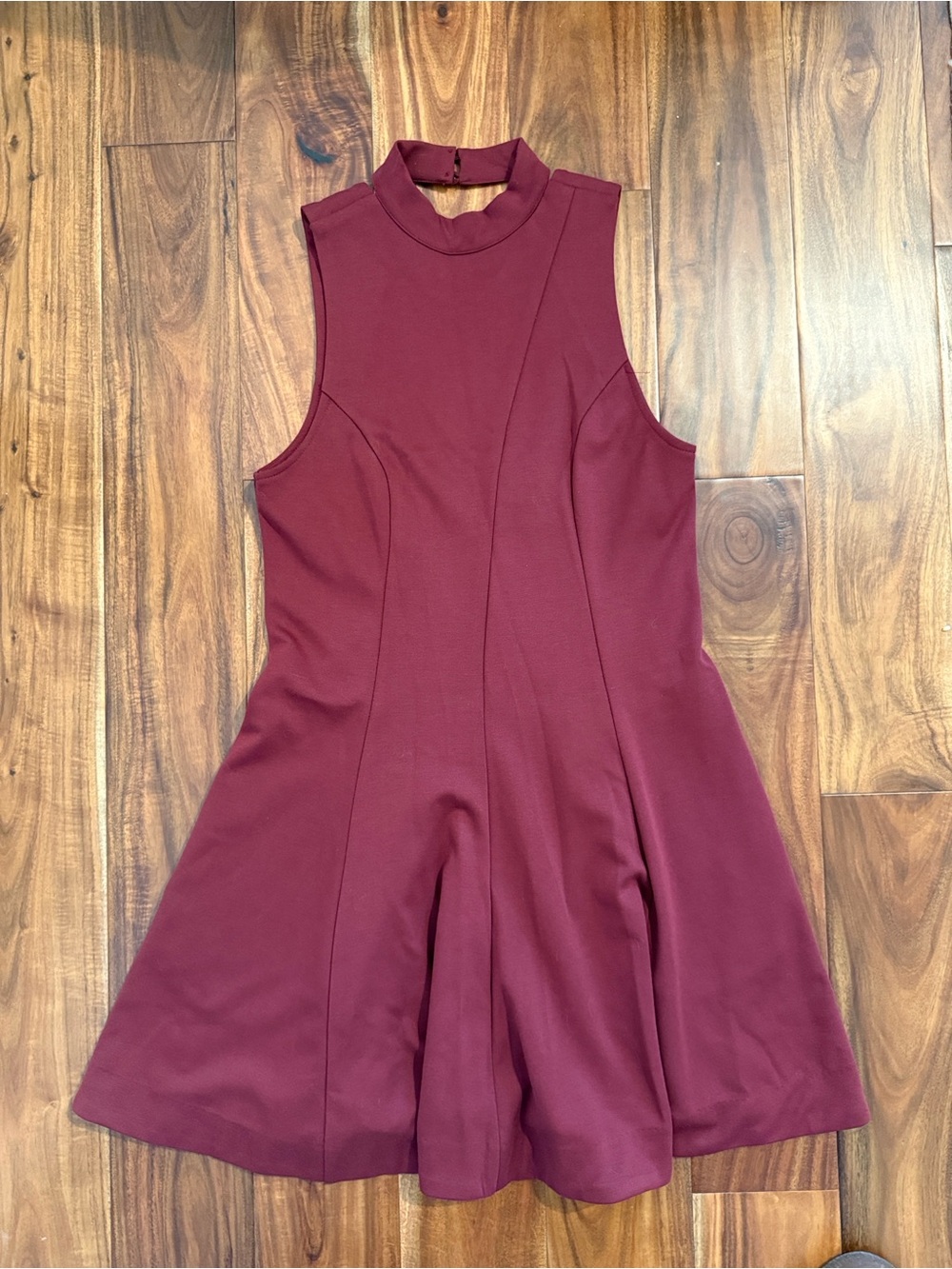 Free People Layla Knit Skater Mini Dress Red - Size S